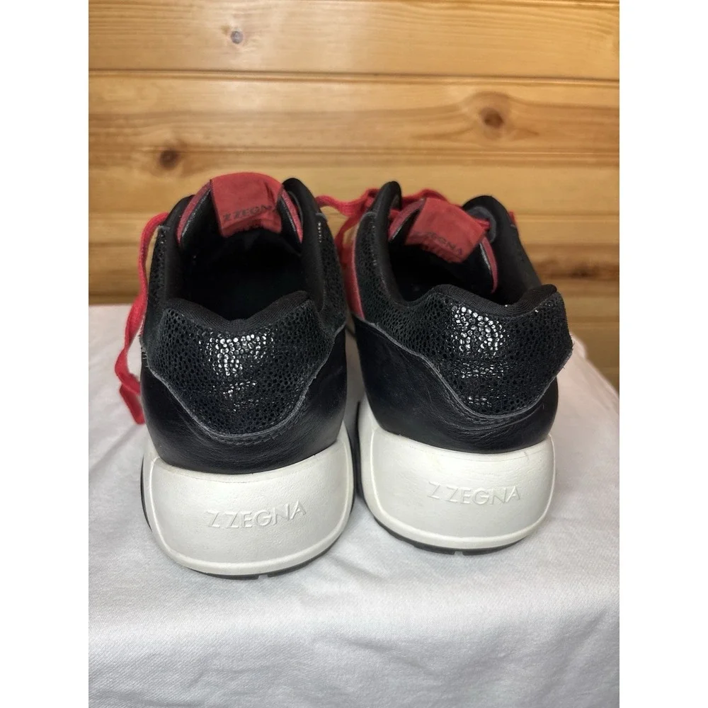 Z Zegna Shoes Men's 10.5 USA‎ Sneakers Red Black White 9.5 EU Italy Trainers